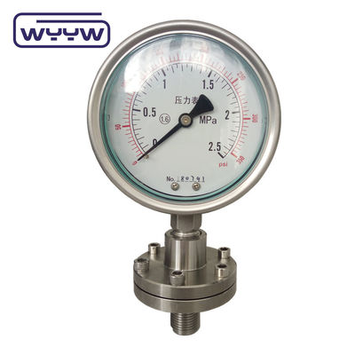 kwaliteit  60mm Diaphragm Pressure Gauge SS316 Industrial Pressure Meter fabriek