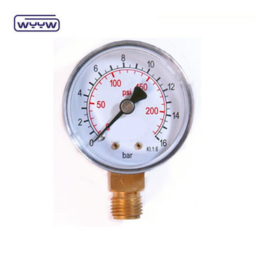 kwaliteit  60mm Air Stainless Steel Pressure Gauge Dual Scale Bottom Connection fabriek