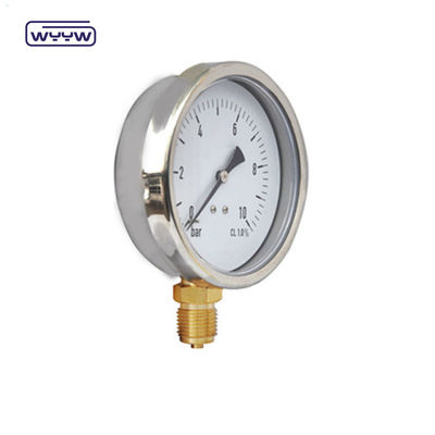 kwaliteit  Bottom Mount Liquid Filled Pressure Gauge Standard EN 837-1 YTN-100 fabriek