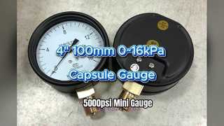 4" 100 mm 0 ~ 16 kPa 1,6% nauwkeurigheid. Capsuledrukmeters.