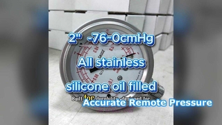 2" 50 mm -0,1~0 MPa -76 ~ 0 cmHg Volledig roestvrij, trillingsbestendig, gevuld met siliconenolie