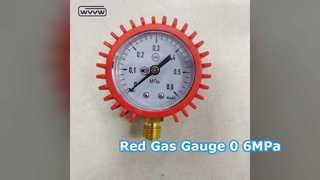 Gasdrukmeter 0,6 MPa rode behuizing