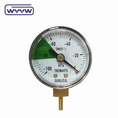 40 mm -100-0 Kpa Manometer Vacuum Gauge Bottom Mount Steel Case Met Messingverbinding