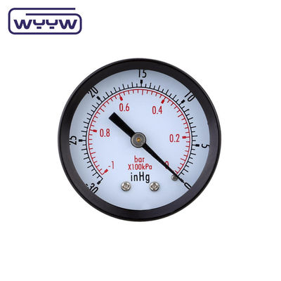 Stalen negatieve drukmeter -0,1Mpa Achterste aanleg 60mm Dial