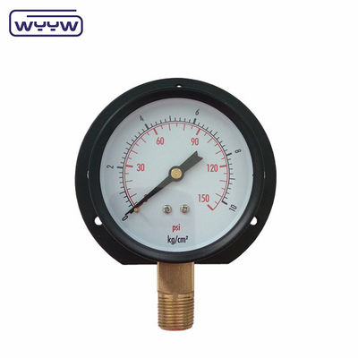 75 mm flenstyp Economy Pressure Gauge Kg en Psi Bottom Mount