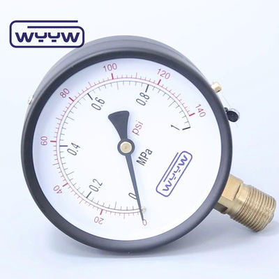 100 mm Water Algemene Commerciële Drukmeter Manometer Bottom Mount