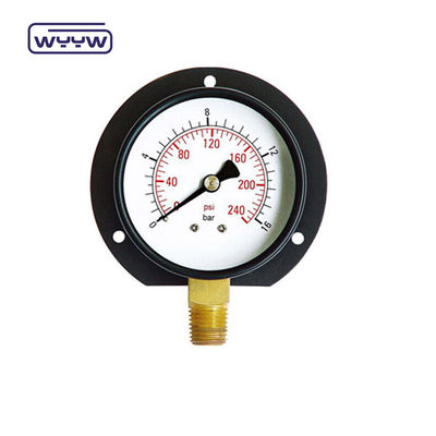Zwart staal type wand gemonteerde drukmeter 100 mm dial 1 jaar garantie