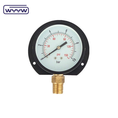 Zwart staal type wand gemonteerde drukmeter 100 mm dial 1 jaar garantie