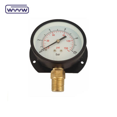Zwart staal type wand gemonteerde drukmeter 100 mm dial 1 jaar garantie
