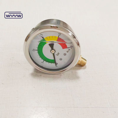 CE-goedkeuring EN837-1 Glycerine Oil Filling Hydraulic 0-25 Bar G1/4&quot; Oil Filled Color Pressure Gauge