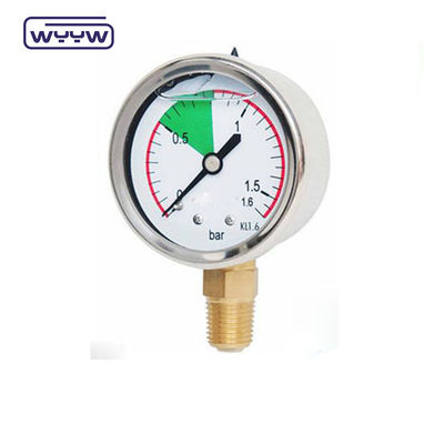 CE-goedkeuring EN837-1 Glycerine Oil Filling Hydraulic 0-25 Bar G1/4&quot; Oil Filled Color Pressure Gauge