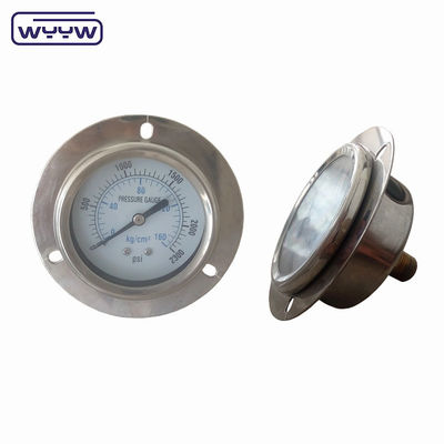 CE-goedgekeurde 63mm EN837-1 glycerine-olie gevulde drukmeter met voorflens