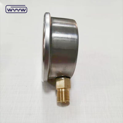 oem voor vrije industriële drukmanometer penumatische 1/4&quot;G radiële verbinding vloeistof gevulde drukmeter 2,5&quot;