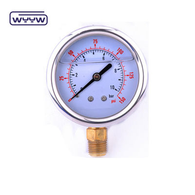 EN837-1 Glycerine 63mm 1psi 0- 600 Psi Npt 1/4 olie gevulde drukmeter