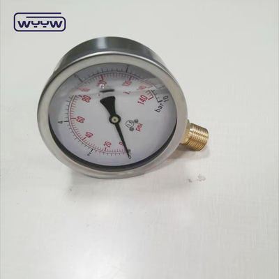 100 mm 1,6% 1% nauwkeurigheid Pompdrukmeter,Differentiële drukmeter voor filters, drukmeter