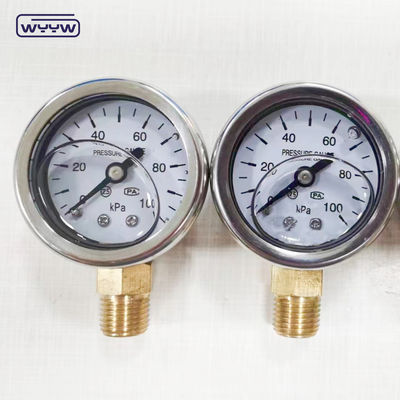 40 mm wijzerplaat ss304 type borodon buis verticaal 0-10bar/psi olie gevulde drukmeter 1-1/2
