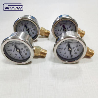 40 mm wijzerplaat ss304 type borodon buis verticaal 0-10bar/psi olie gevulde drukmeter 1-1/2