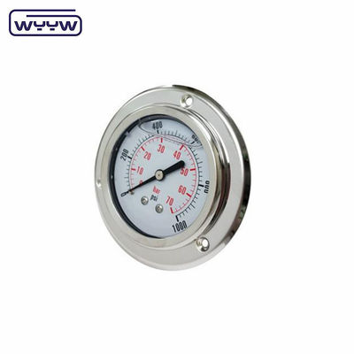 Flanke 63 mm dubbele schaal schokbestendige graad 2,5% nauwkeurig manometer hydraulische drukmeter 16 bar