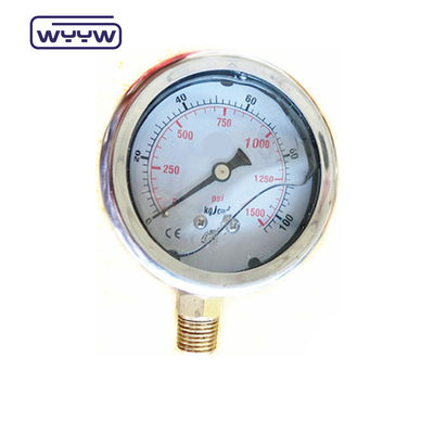 1/8&quot; NPT onderste verbindingsdrukmeter 1,5&quot; 40mm oliedrukmeter