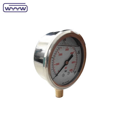 63 mm 2,5 &quot;hydraulische schokbestendig roestvrij staal olie gevulde drukmeter