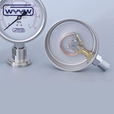 100 mm Olie draad Gekroomd Bourdon buis Type Drukmeter Bottom Mount