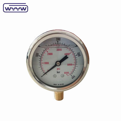 4&quot; vloeistof gevulde modderpomp drukmeter bodemmontage 1,6% nauwkeurigheid