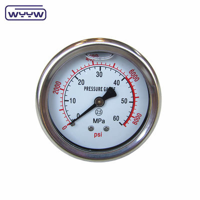 60Mpa 70Mpa zware hoge drukmeter achterste montage 1 jaar garantie