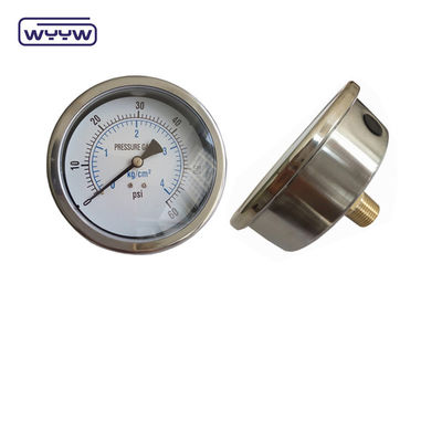 Industriële Messing Achterste Mount Olie Gevulde Manometer Voor Glycerine