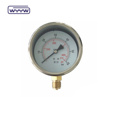 0 - 100Mpa Olie gevulde drukmeter Bottom Mount Voor hydraulische pers