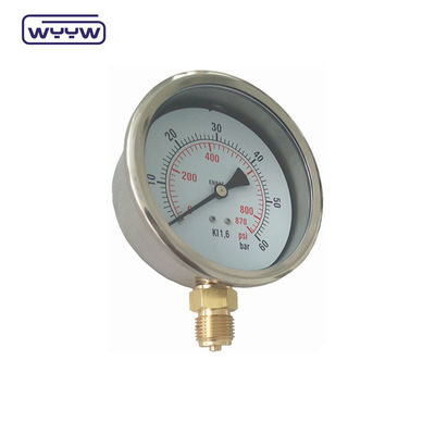 0 - 100Mpa Olie gevulde drukmeter Bottom Mount Voor hydraulische pers
