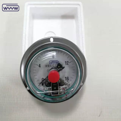 0-1MPa Elektrische contactdrukmeter, siliconen olie gevulde drukmeter met flens