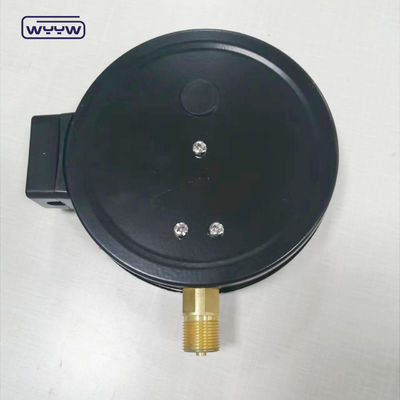1.6MPa zwart stalen behuizing 1/2&quot;bsp M20X1.5 6 inch elektrisch contact dubbele schaal manometer drukmeter prijs