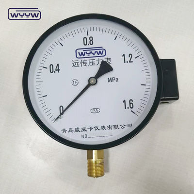 1.6MPa zwart stalen behuizing 1/2&quot;bsp M20X1.5 6 inch elektrisch contact dubbele schaal manometer drukmeter prijs