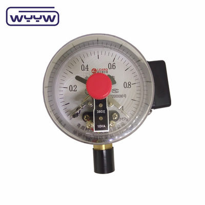 NO+NO Zwarte stalen behuizing 1.6MPa 100mm 380V elektrische contactmanometer wisselstroomdrukmeter