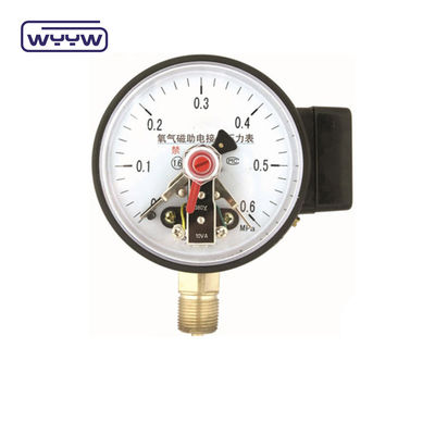 NO+NO Zwarte stalen behuizing 1.6MPa 100mm 380V elektrische contactmanometer wisselstroomdrukmeter