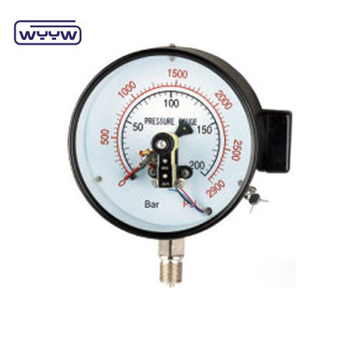 NO+NO Zwarte stalen behuizing 1.6MPa 100mm 380V elektrische contactmanometer wisselstroomdrukmeter
