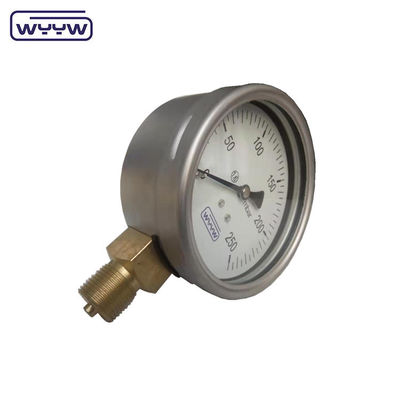 China fabriek capsule drukmeter 100mm mbar ss geval messing verbinding 1/2 &quot;bsp cmh2o lage druk manometer