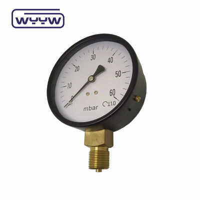 Laag manometer SS 63mm InH2O WC-drukmeter Mbar Bellows-drukmeter
