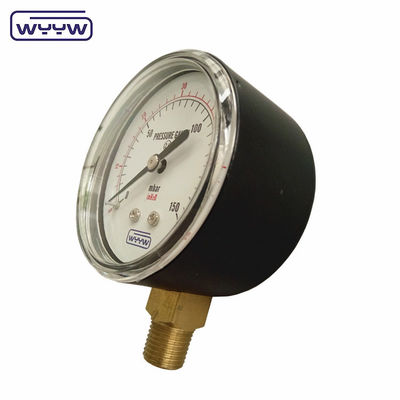 150mbar Low Bellows Type Pressuremeter Manometer 63mm Bottom Mount