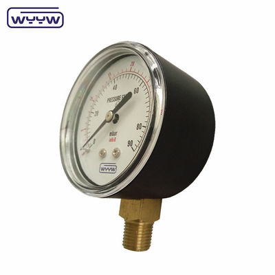 150mbar Low Bellows Type Pressuremeter Manometer 63mm Bottom Mount