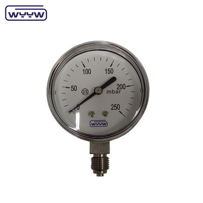 MMWC &amp; Mbar 63mm Capsule Pressure Gauge Manometer Roestvrij staal materiaal