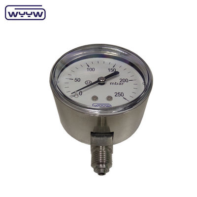 MMWC &amp; Mbar 63mm Capsule Pressure Gauge Manometer Roestvrij staal materiaal