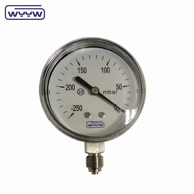 MMWC &amp; Mbar 63mm Capsule Pressure Gauge Manometer Roestvrij staal materiaal