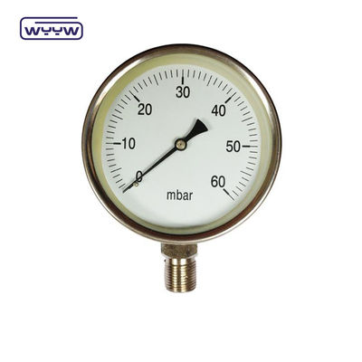0-15 Kpa MmAq Capsule Pressure Gauge Onderverbinding van roestvrij staal