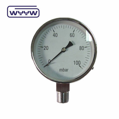 0-15 Kpa MmAq Capsule Pressure Gauge Onderverbinding van roestvrij staal