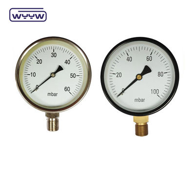 80 mm Kpa Mbar Bellows Drukmeter Lage druk manometer Radiële verbinding