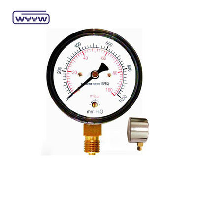 80 mm Kpa Mbar Bellows Drukmeter Lage druk manometer Radiële verbinding
