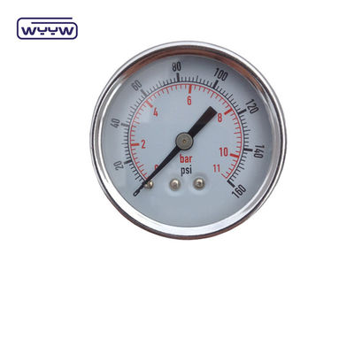 Drooggebruik Geen olie Terugmontage drukmeter 160 Psi Air 60mm SS drukmeter
