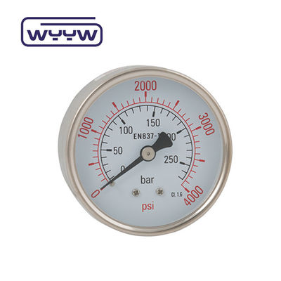 Drooggebruik Geen olie Terugmontage drukmeter 160 Psi Air 60mm SS drukmeter