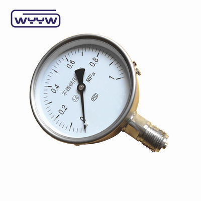 Y-100H gebruik geen olie zuurstof 100mm hoge precisie bodem M20X1.5 G1/2&quot; droog alle roestvrij staal drukmeter
